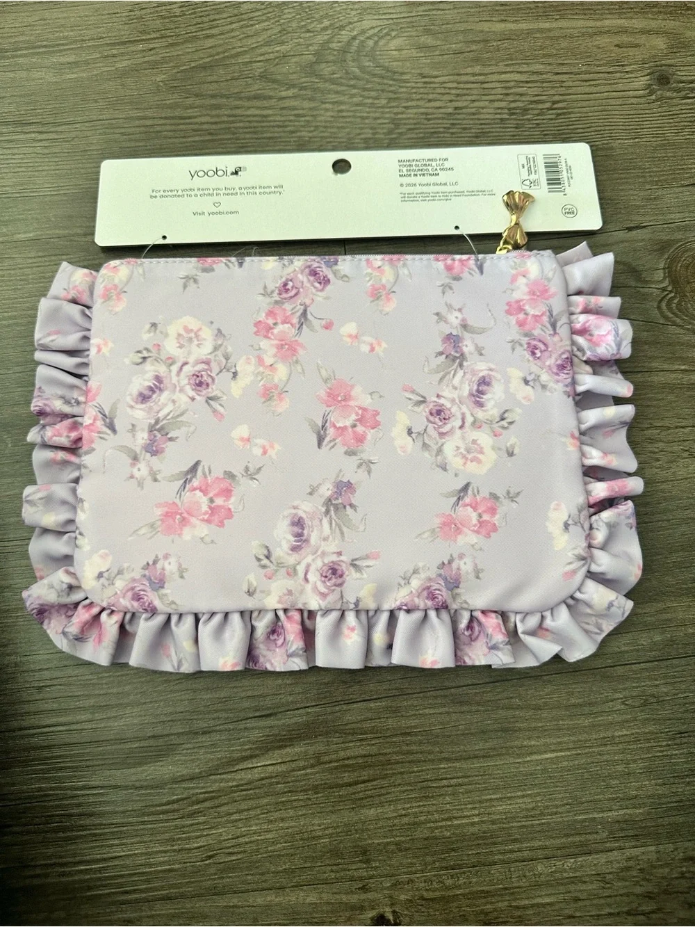 💜🩷🎯 LoveShackFancy x Target Yoobi Happy Thoughts Pencil Case w/Ruffles Hibiscus